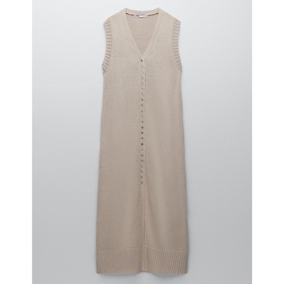 NWT Zara Long Knit Dress - Picture 7 of 11